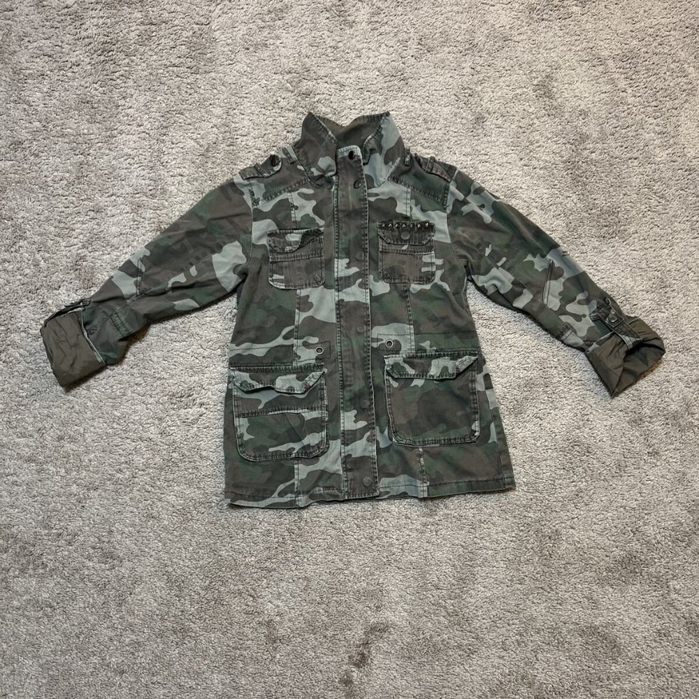 Sound & Matter Women Camo Green Military Army Utility Jacket Size Medium